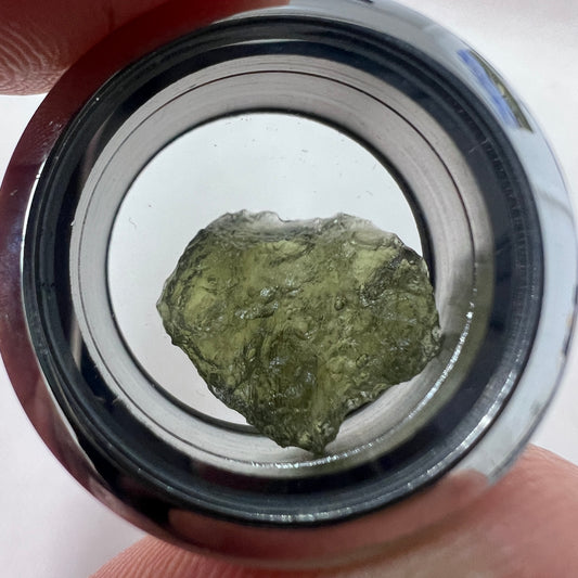 0.92g Moldavite Heart Locket - 25mm