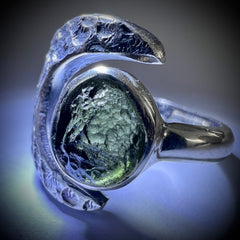 Crescent Silver Ring - Open Sized Silver Ring 4.5