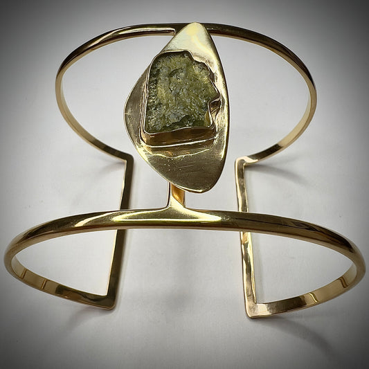 Gold Plated Moldavite Bracelet | 1.6g | Chlum