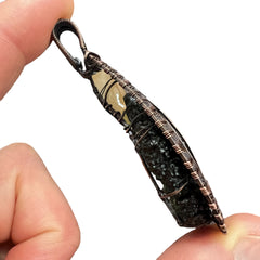 Statement piece Moldavite/LDG Copper pendant - 18.8g