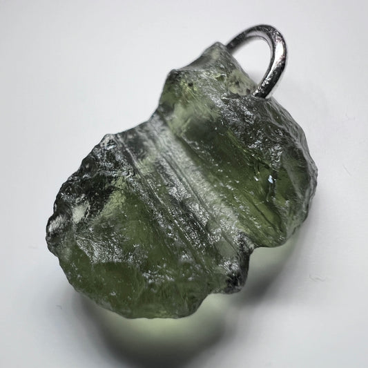 1.14g Natural Moldavite Sterling Silver Pendant