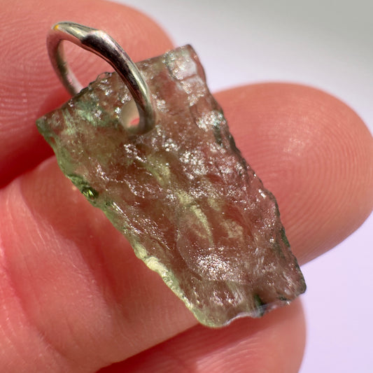 Sterling Silver Moldavite Pendant | 0.58g | Vrabce