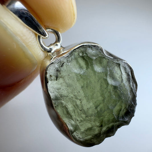 Sterling Silver Moldavite Pendant | 3.77g | Chlum
