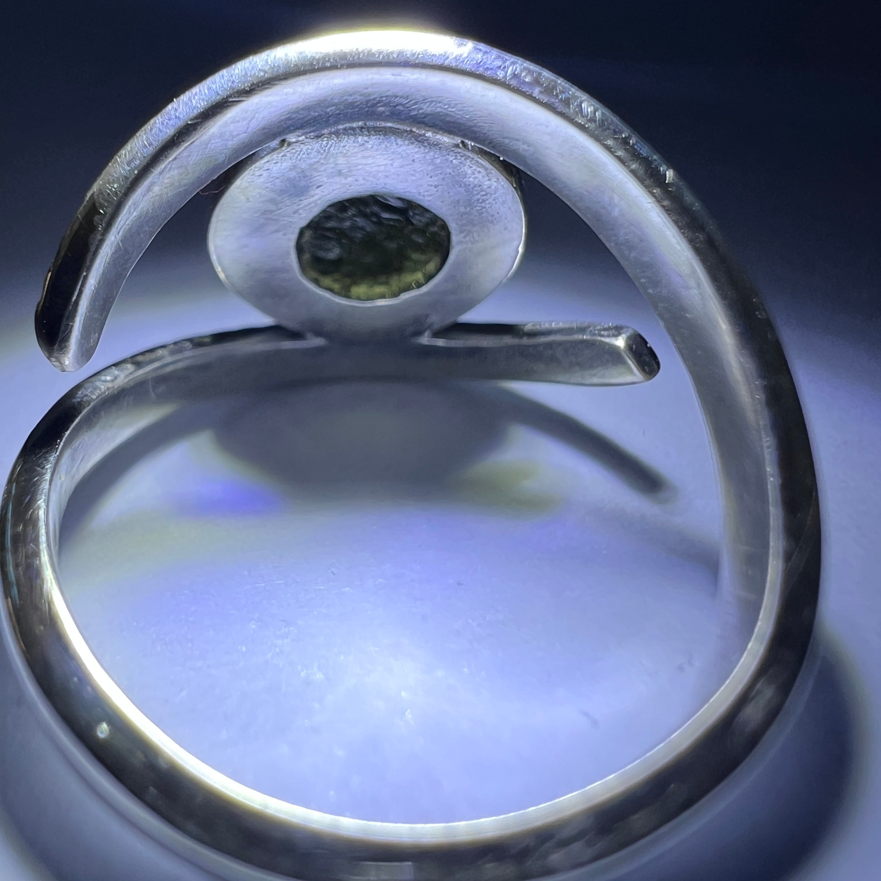 Unique moldavite ring