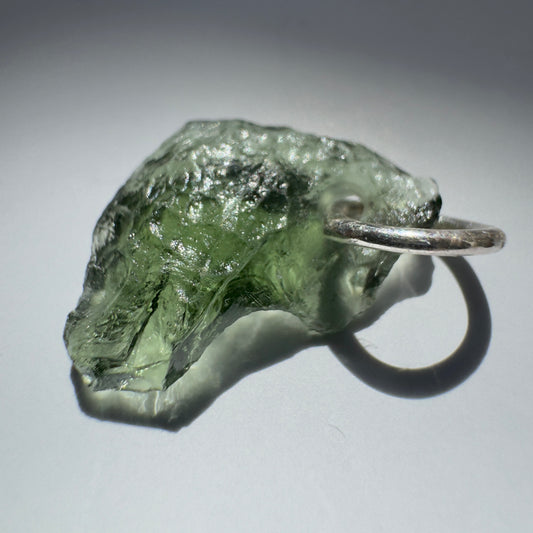 Sterling Silver Moldavite Pendant | 0.89g | Vrabce
