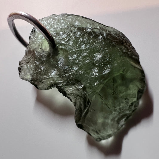 1.31g Natural Moldavite Sterling Silver Pendant