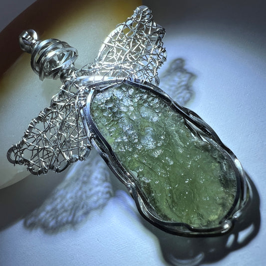 Moldavite Angel Pendant I 2.70g I Marouskovo Pole