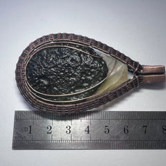 Statement piece Moldavite/LDG Copper pendant - 18.8g