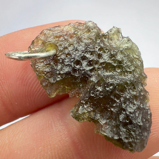 Sterling Silver Moldavite Pendant | 2.41g | Chlum