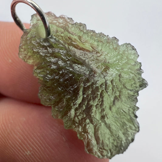 Sterling Silver Moldavite Pendant | 1.92g | Maly Chlum