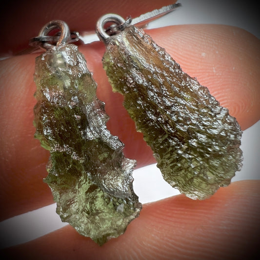 Natural Moldavite Earrings I 2.63g I Maly Chlum