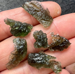 7.45g Total Weight Moldavite Wholesale Lots (6 pcs)