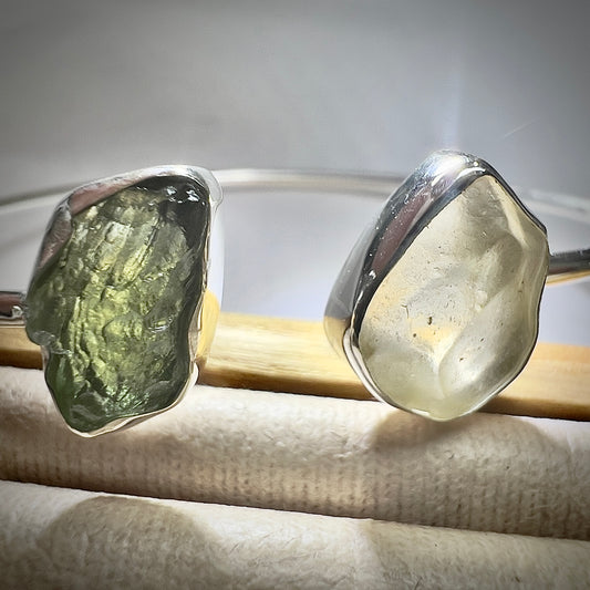 Sterling Silver Moldavite & LDG Bracelet | 0.6g | Chlum