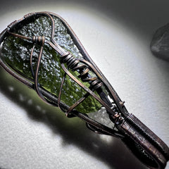 Moldavite & Herkimer Diamond Pendant 9.2g