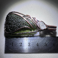 Moldavite & Herkimer Diamond Pendant 9.2g