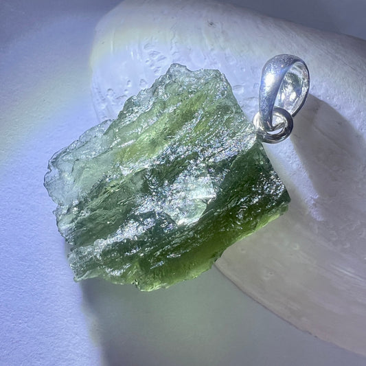 2.13g Moldavite Silver Pendant