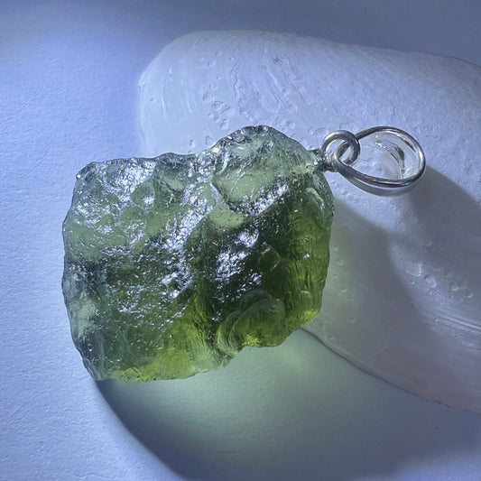 2.84g Moldavite Silver Pendant