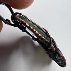 Moldavite & NZ Greenstone Pendant.