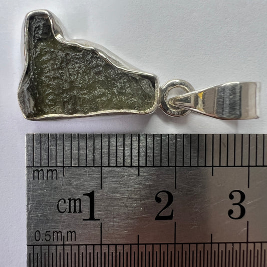 2.95g Bezel Set Moldavite/Silver Pendant