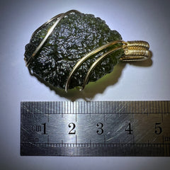 8.9g Moldavite & Gold Wrap Pendant 14k Gold Fill