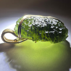 11.3g Moldavite & Gold Pendant