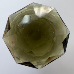 Exquisite faceted Moldavite "Emerald Cut"