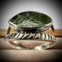 All Seeing Eye Sterling Silver Moldavite Ring - 10 (U)