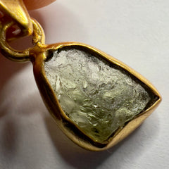 1.25g Gold Plated Moldavite Pendant.