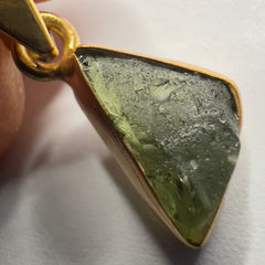 1.53g Gold Plated Moldavite Pendant