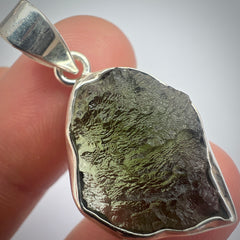 4.95g Bezel Set Moldavite/Silver Pendant