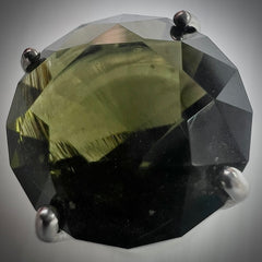 5.16ct Brilliant Cut Moldavite Pendant in Sterling Silver