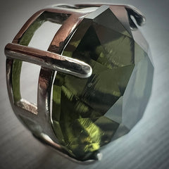 5.16ct Brilliant Cut Moldavite Pendant in Sterling Silver