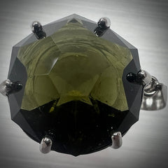 8.37ct HexaBrilliant Cut Moldavite Pendant in Sterling Silver