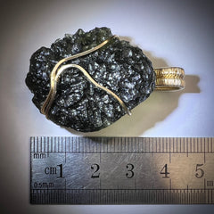 8.9g Chlum Moldavite Pendant in 14k Gold