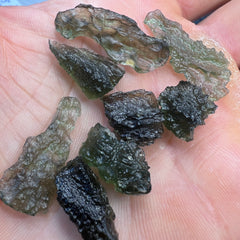 11.33g Total Weight Moldavite Wholesale Lots (8 pcs)