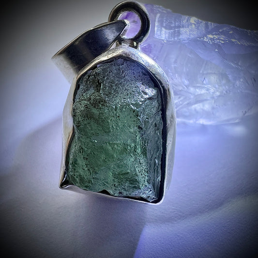 4.75g Bezel Set Moldavite/Silver Pendant