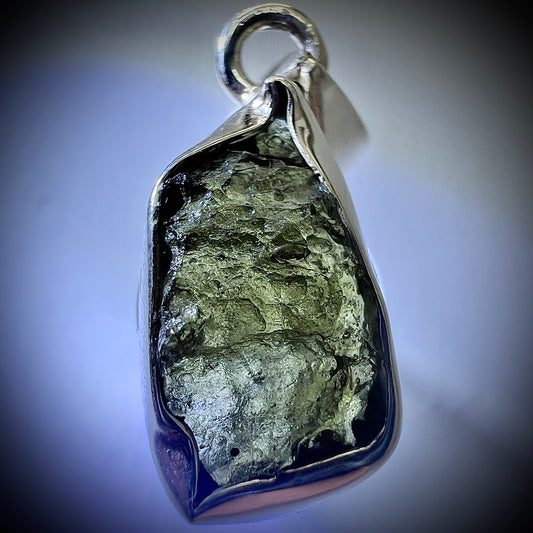 2.21g Bezel Set Moldavite/Silver Pendant