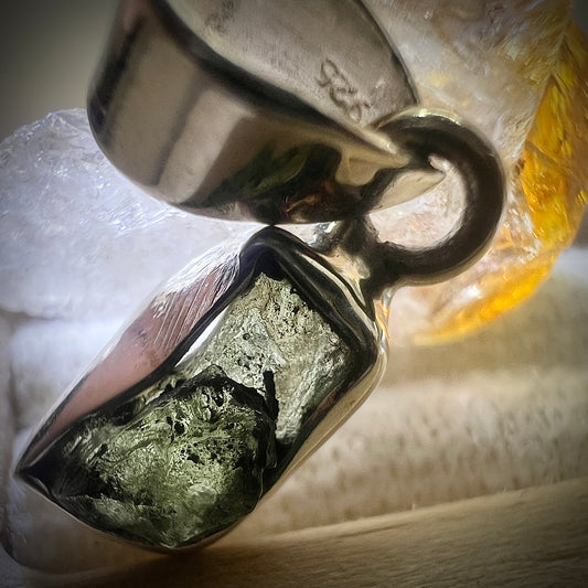 1.49g Bezel Set Moldavite/Silver Pendant