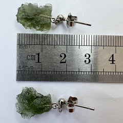 1.60g Moldavite Stainless Steel Stud Earrings