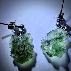 1.60g Moldavite Stainless Steel Stud Earrings