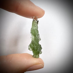 2.19g Moldavite Silver Pendant
