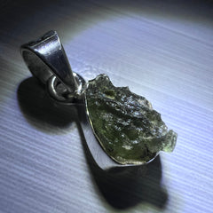 SM, Bezel set Moldavite Silver pendant