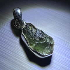 SM, Bezel set Moldavite Silver pendant