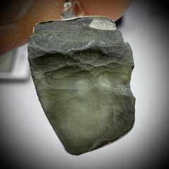 Medium, Bezel set Moldavite Silver pendant 2.90g