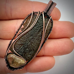 Moldavite & LDG Copper Pendant 6.78g