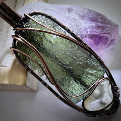 Moldavite & LDG Copper Pendant 6.78g