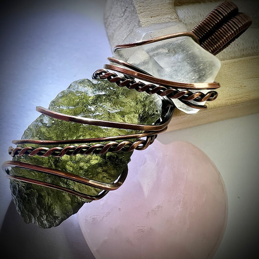 Moldavite & LDG Copper Pendant 5.2g