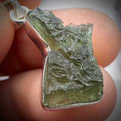 2.67g Bezel Set Moldavite Silver Pendant