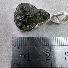 3.41g Bezel Set Moldavite Silver Pendant