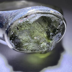 Moldavite Silver Ring (Size 11 - W)